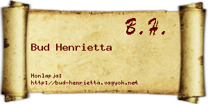 Bud Henrietta névjegykártya